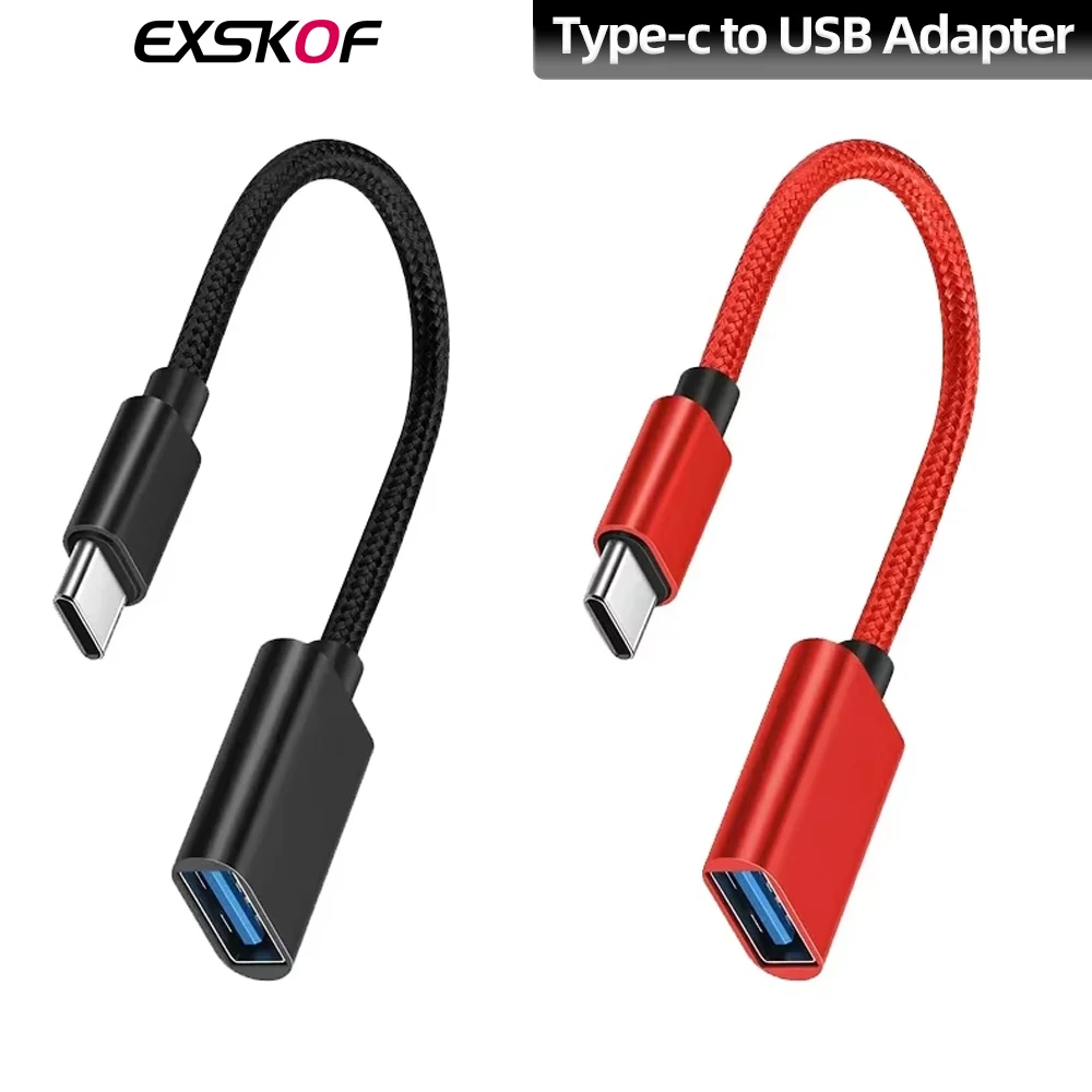 For Mobile Phone USB Female to Type C Male Adapter OTG 15.5CM Long Cable For Xiaomi Samsung S20 Huawei OTG Data Cable Converter