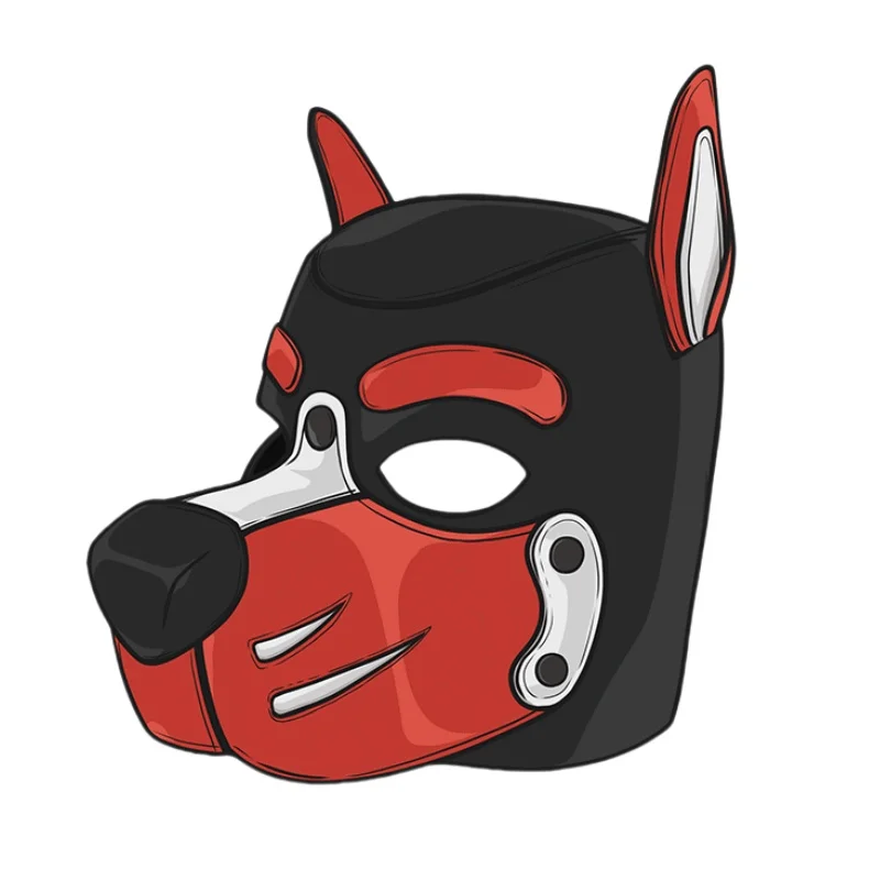 Erotic Colorful Dog Hood Mask with Unisex BDSM Puppy Cosplay Restraint Costume for Couple Adult Game Night Party Sexy Shop view 3