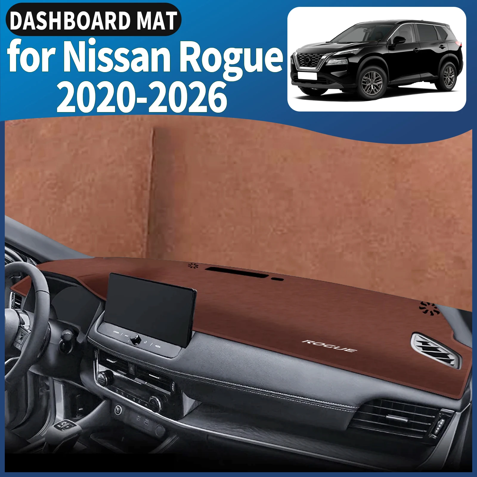 

Подходит для Nissan Rogue T33 2025 2024-2020, автомобильный коврик для приборной панели, накладка на приборную панель, солнцезащитный коврик DashMat, аксессуары, защитный ковер