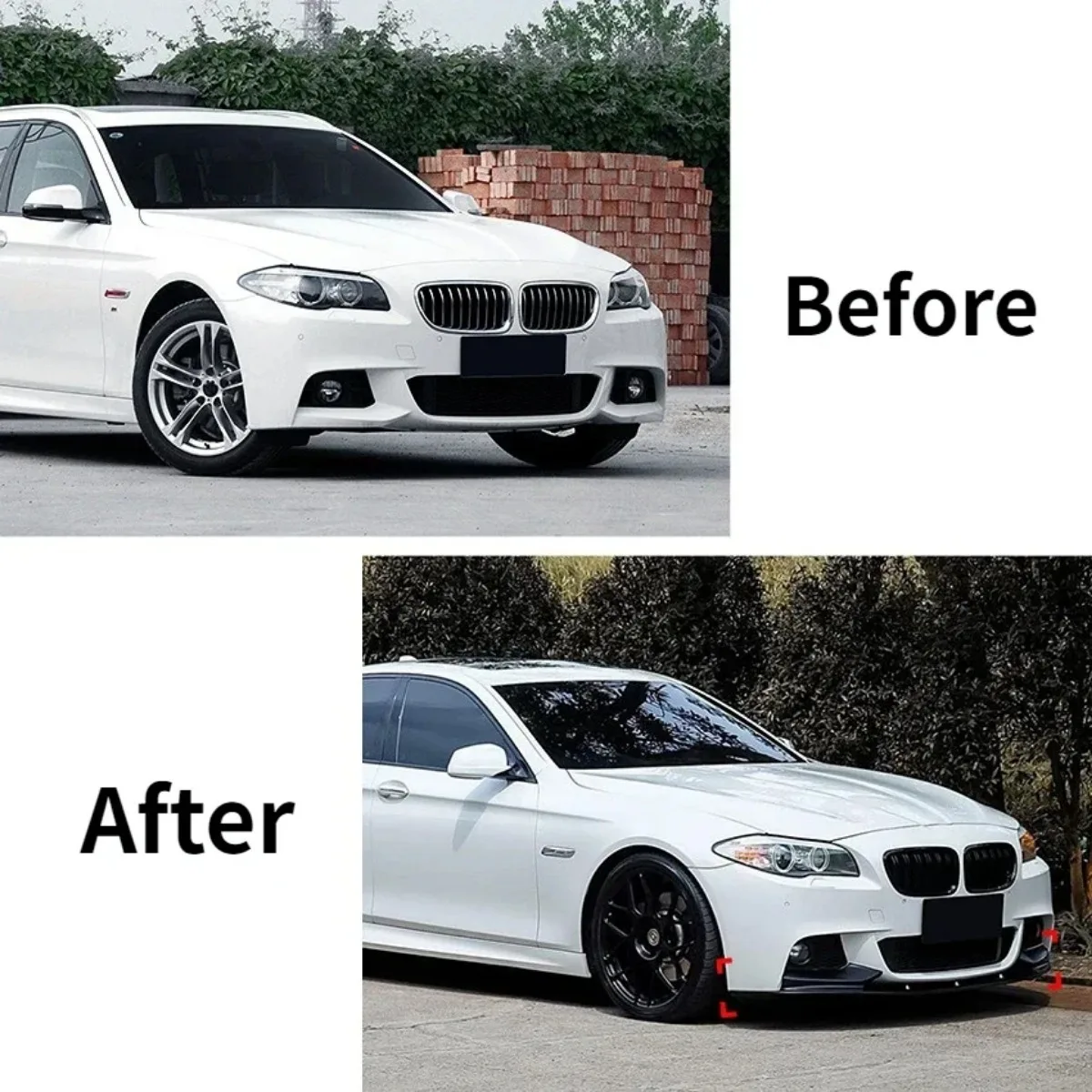 Front Bumper Lip Body Kit Spoiler For BMW 5 Series F10 F11 520 523 525 535 530 M Sport 2011-2017 Car Splitter Bumper Canard Lip view 2