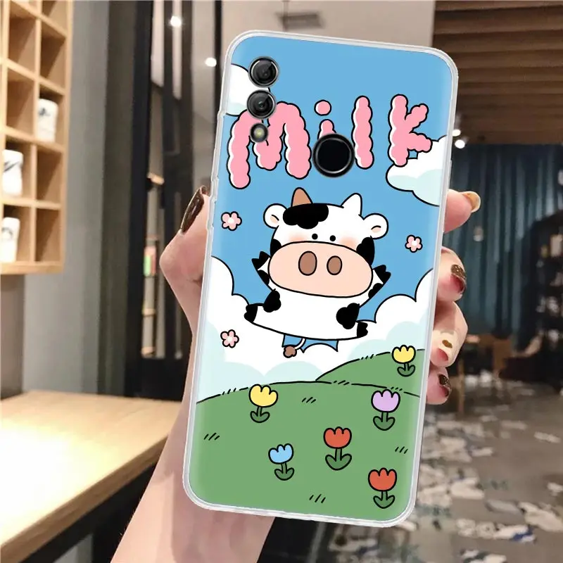 Dairy Cattle Cow Speckle Cute Soft Phone Case For Huawei Honor 10 Lite 9 8A 8X 8S 9X Pro P Smart Z Y5 Y6 Y7 2019 Y9S 20I 50 Shel