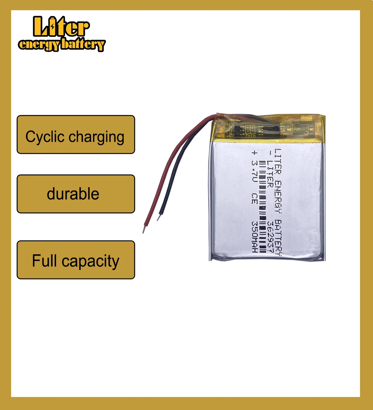 3.7V 350mAh 362937 Lithium Polymer Li-Po li ion Rechargeable Battery cells For Mp3 MP4 MP5 GPS PSP