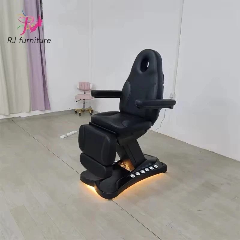 Modern Black 3 Motor Aesthetic Reclining Medical Examination Tattoo Chair Spa Massage Table Cosmetic Beauty Bed