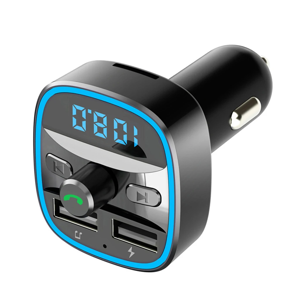 T25 FM Transmitter Car Bluetooth-compatible 5.0 Audio Receiver MP3 Player Dual USB Fast Charging Handsfree Wireless Car Charger