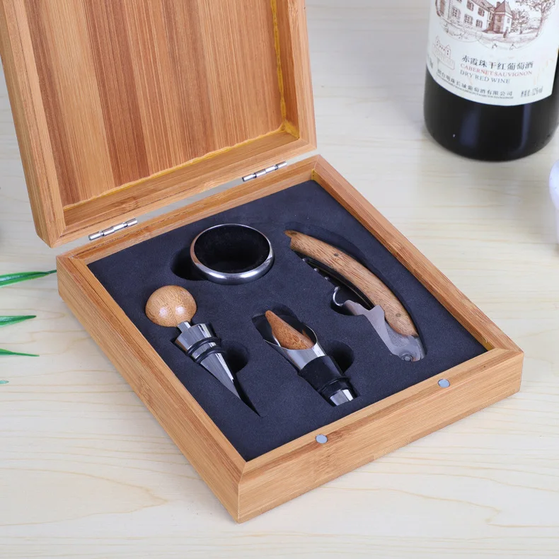 

Bamboo Box Red Wine Bottle Opener 4-piece Set