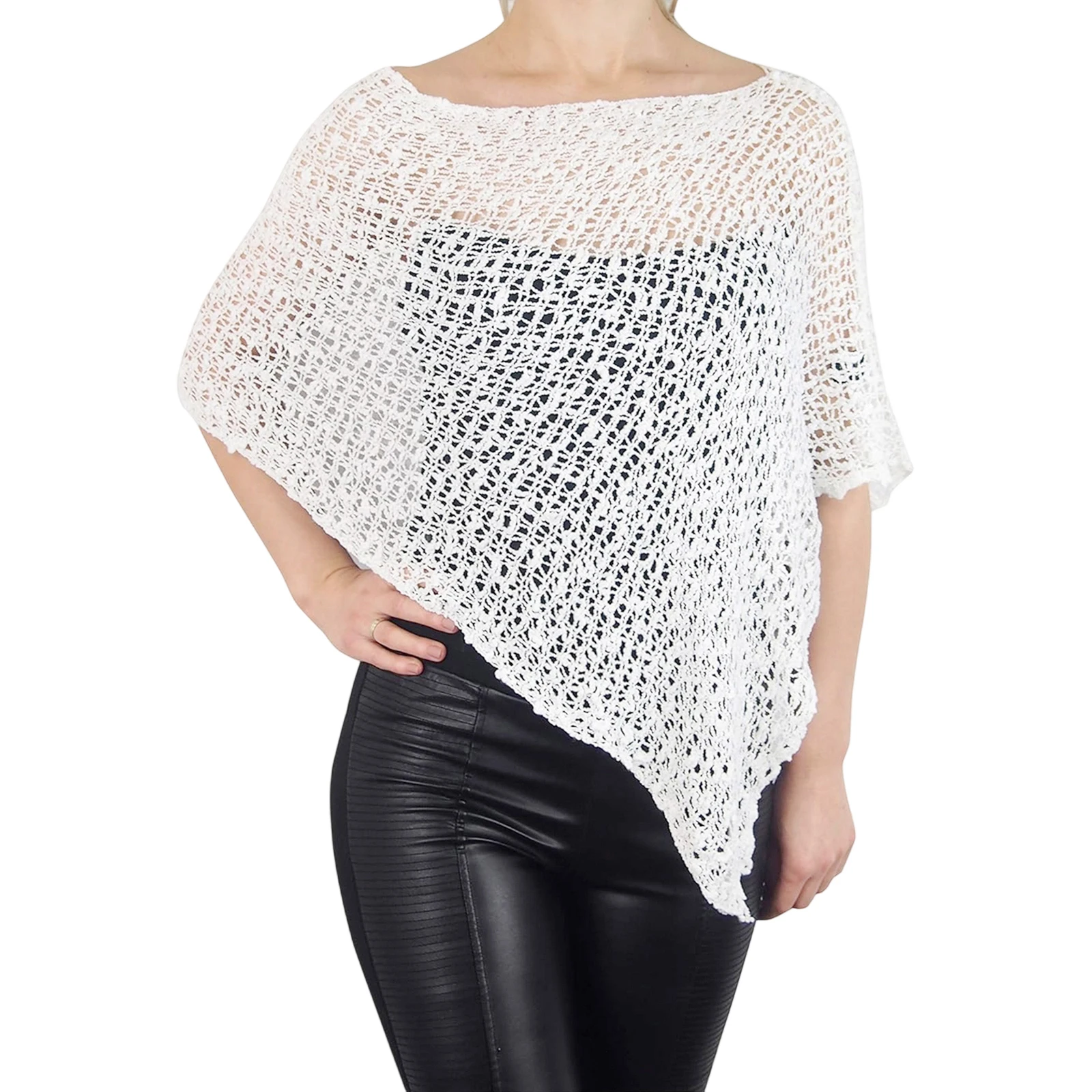 

Women s Crochet Poncho Fashionable Versatile Hollow Out Lightweight Shawl for Formal Evening Dress