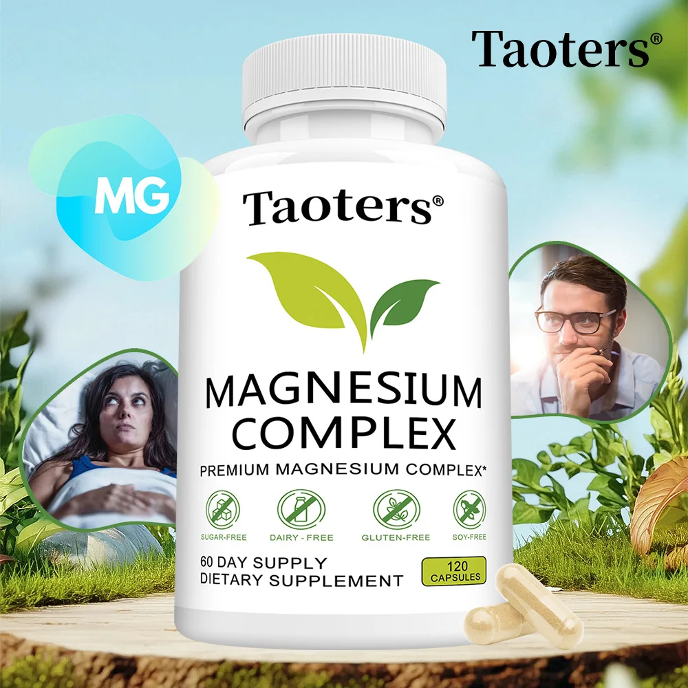 

Magnesium Supplement, Natural Magnesium Capsules for Sleep Support, Muscle Recovery, Neural Regulation, Energy Metabolism