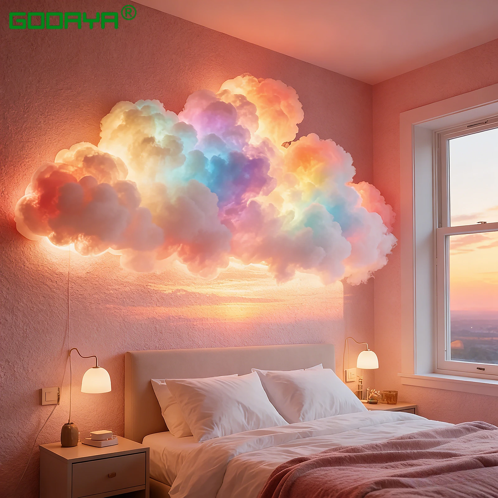 Luz LED nocturna 3D Thunder Cloud, luz ambiental LED, Control remoto y por aplicación, lámpara de luz que cambia de Color DIY para fiesta en sala de juegos