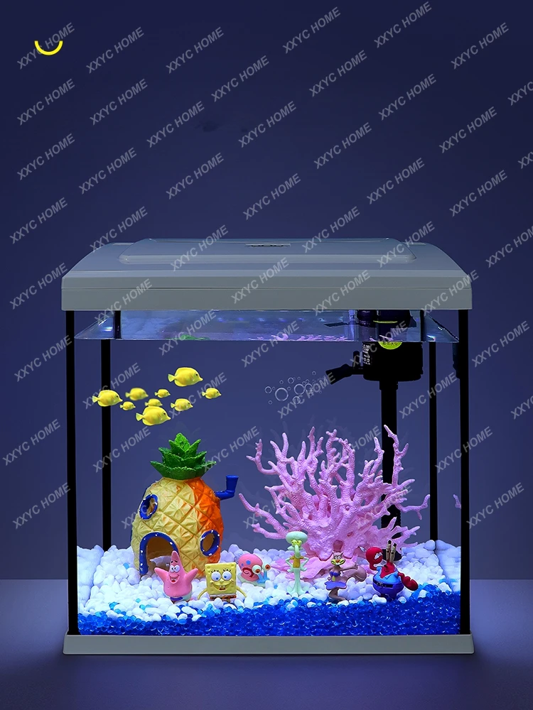 Fish Tank Living Room Small Household Oxygen Filter Lazy Landscape Pineapple House Fish Globe