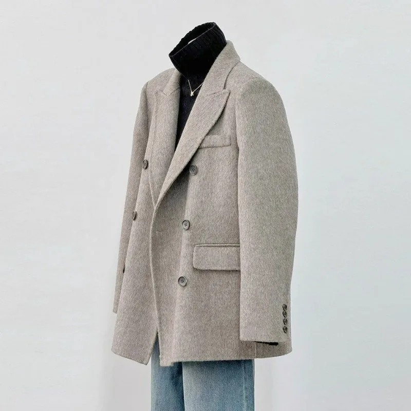 The Winter Down Jacket Popular Double-sided Woolen Coat for Women Versatile with Suit Collar Design and Trendy Woolen Overcoat