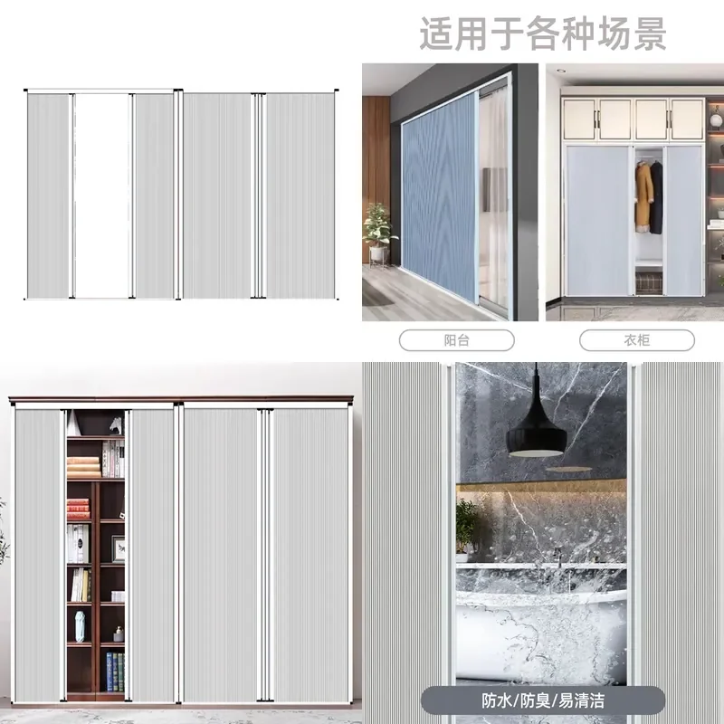 Custom Honeycomb Folding Door No Drill Kitchen Bedroom Bathroom Partition Invisible Sliding Wardrobe Entryway Space Saver