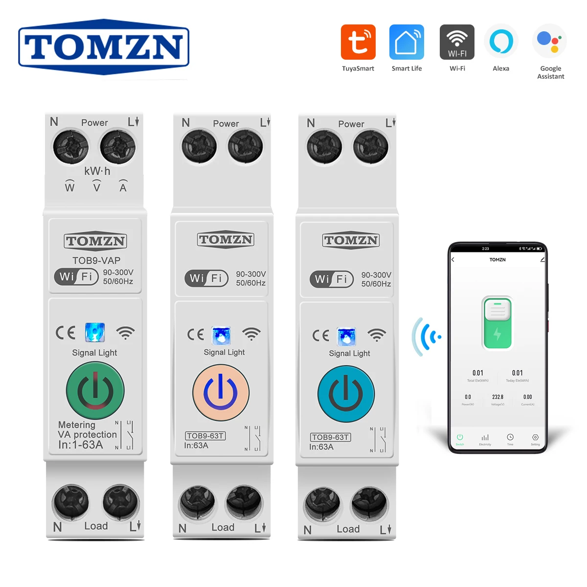TONGOU SY2 JWT | WLAN Interruttore Relè intelligente | Misurazione della potenza | Automazione TONGOU SY2 JWT | WLAN Interruttore Relè intelligente | Misurazione della potenza | Automazione