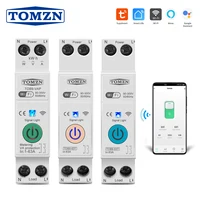 Interruptor Inteligente WIFI TOMZN 63A 1P+N con Medidor de Energía kWh, Monitoreo, Temporizador, Relé MCB, Protección de Voltaje y Corriente, Compatible con TUYA Smartlife