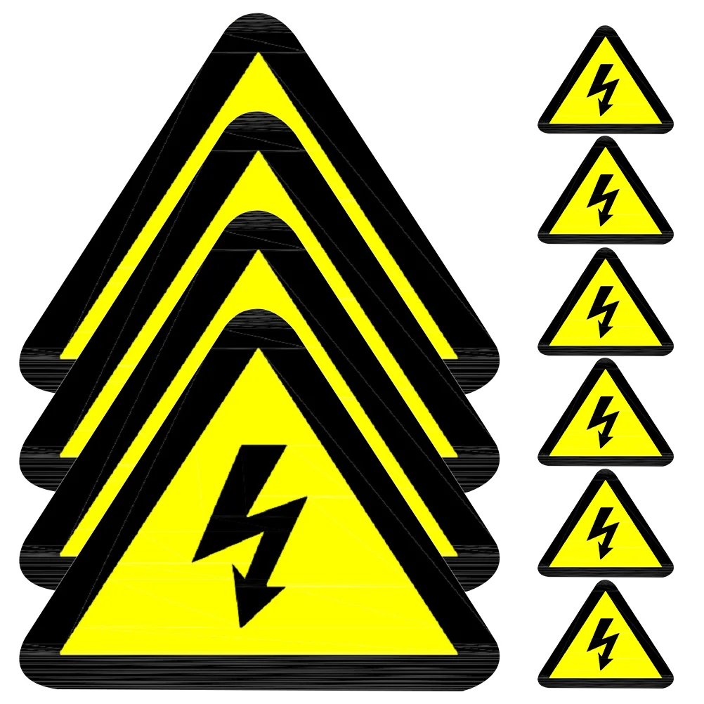 15 Pcs Warning Sign Stickers Electric Label for Safety Shocks Decals Indicator Equipment