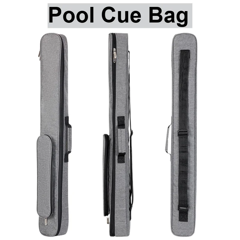 1/2 Split Billiard Cue Case 4 Holes Padded Pool Cue Carrying Bag, Waterproof Anti-shock Oxford Cloth Storage Bag with Pocket