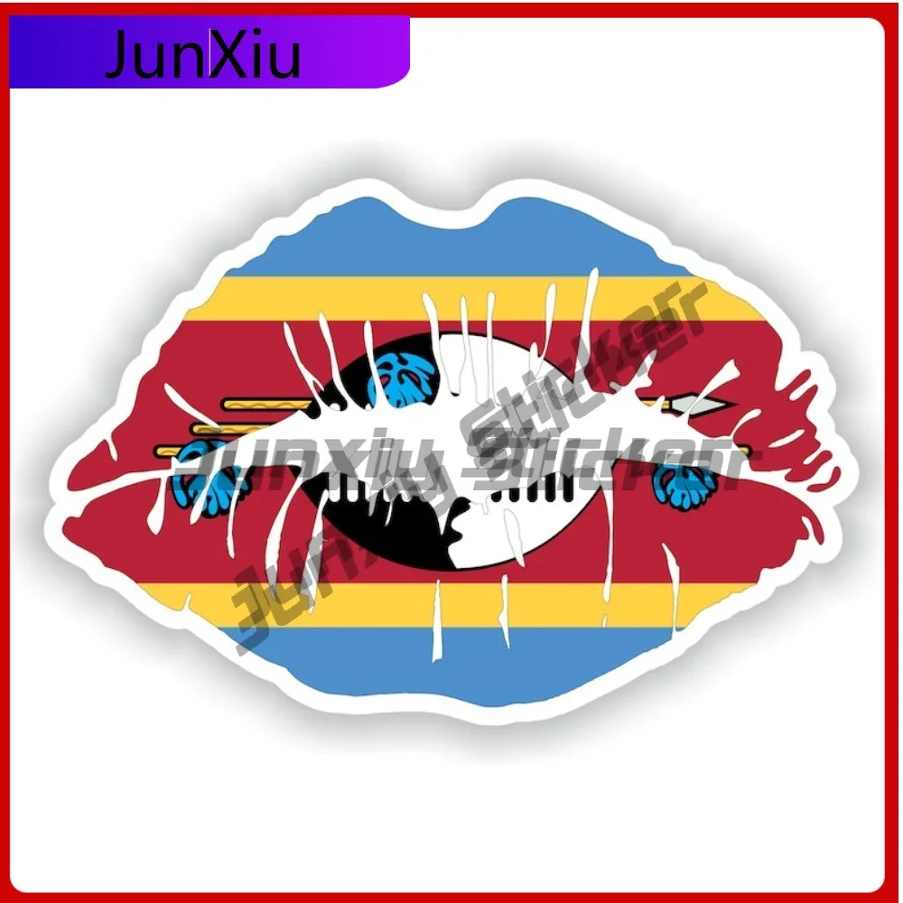 

Флаг Сваззиленды, губы, национальная эмблема, наклейка для отпуска, персонализированные наклейки на бампер, винтажные наклейки, внедорожник, оконная крышка, Scrat