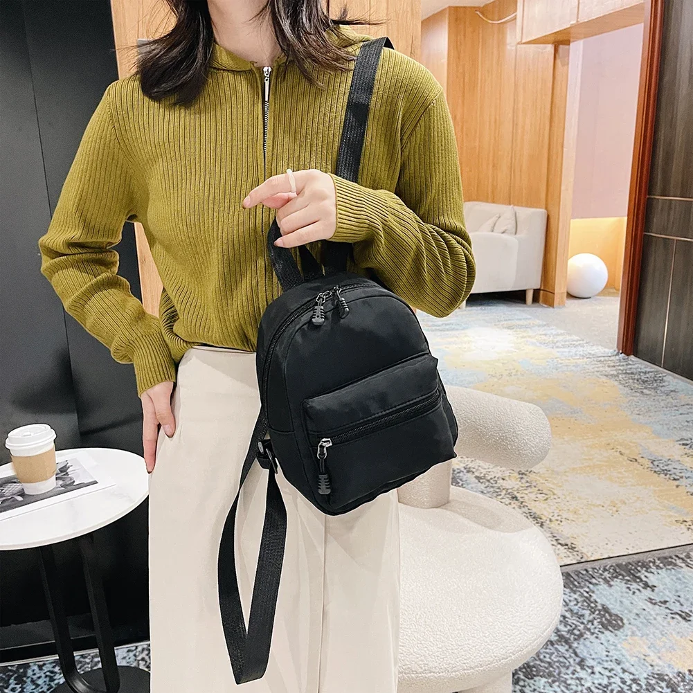 Mini Women's Backpack 2022 Solid Color Backpack Female Casual Nylon Knapsack Preppy Style School Travel Mini Designer Rucksacks