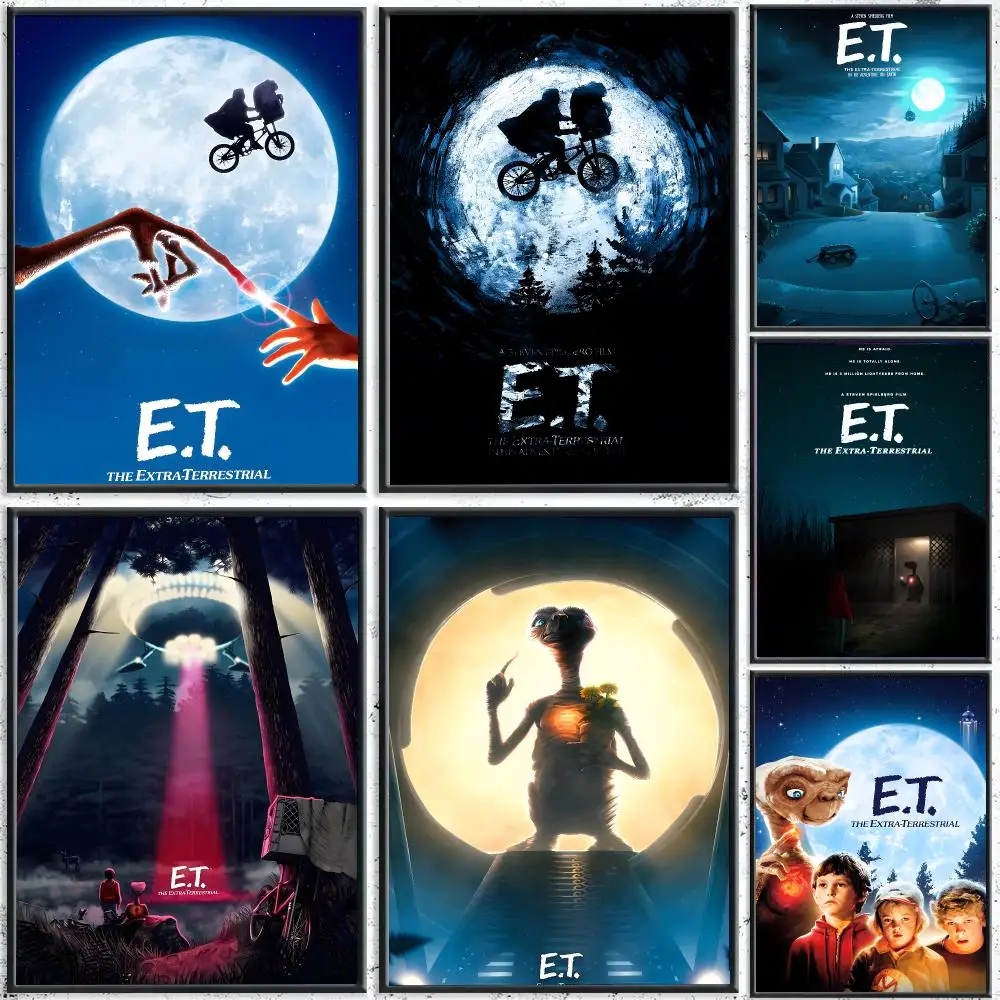 EMovie E-E.T.the Extra-Terrestrial Poster Reteo Wall Art Aesthetic Room Decor Print Living Room Bedroom Home Decoration