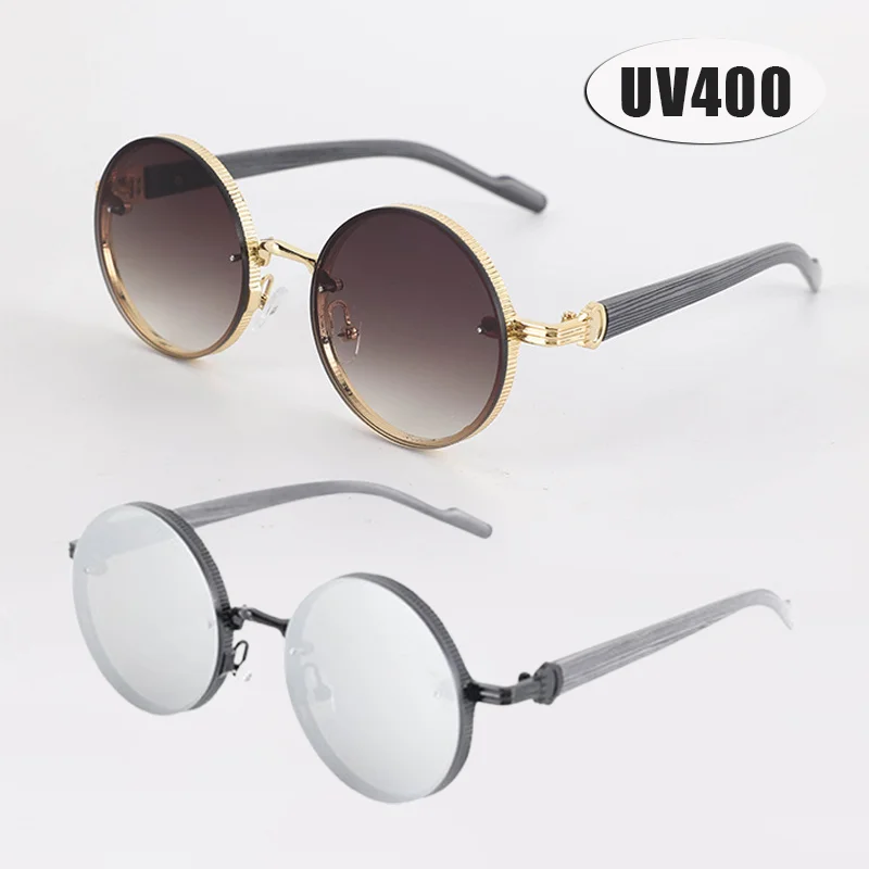 

New Retro Metal Round Frame Sunglasses Unique Street Style UV Protection Eyewear Women's Men's Punk Popular Eyeglasses