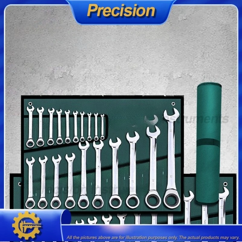 2026 Manual Wrench Tool Kit Set Combination Spanner Ratchet Wrench Adjustable Open End Wrench Multi Purpose Hand Tools for Home