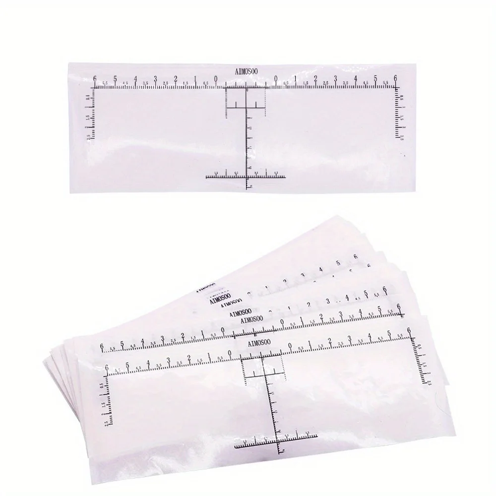 20pcs/lot Disposable Tattoo Eyebrow Ruler Sticker Microblading Guide Permanent Makeup Measurement Template Tools