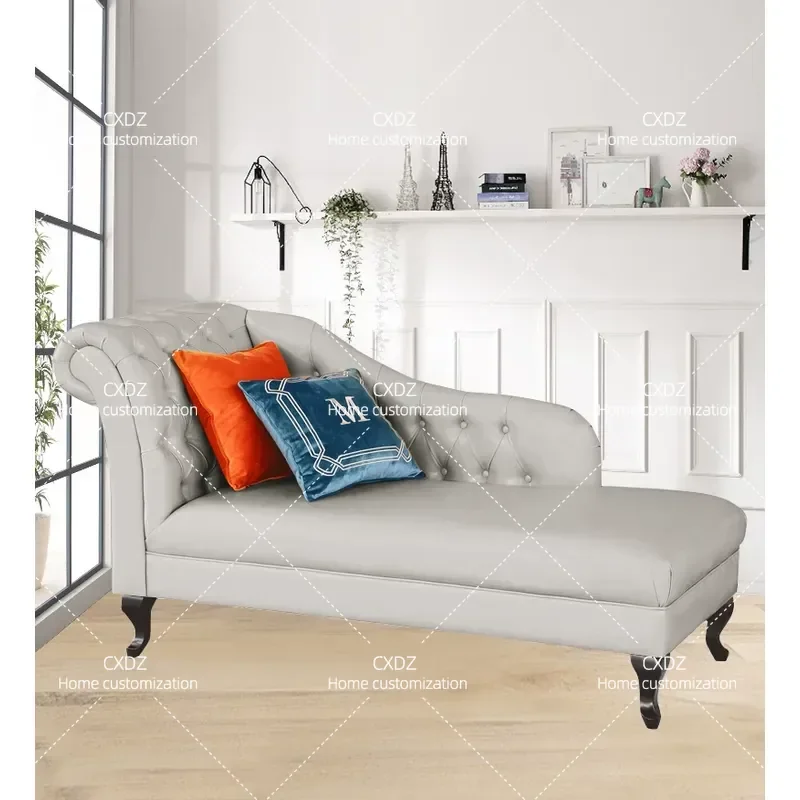 European leather chair living room leisure couch bedroom balcony sofa recliner cowhide beauty couch