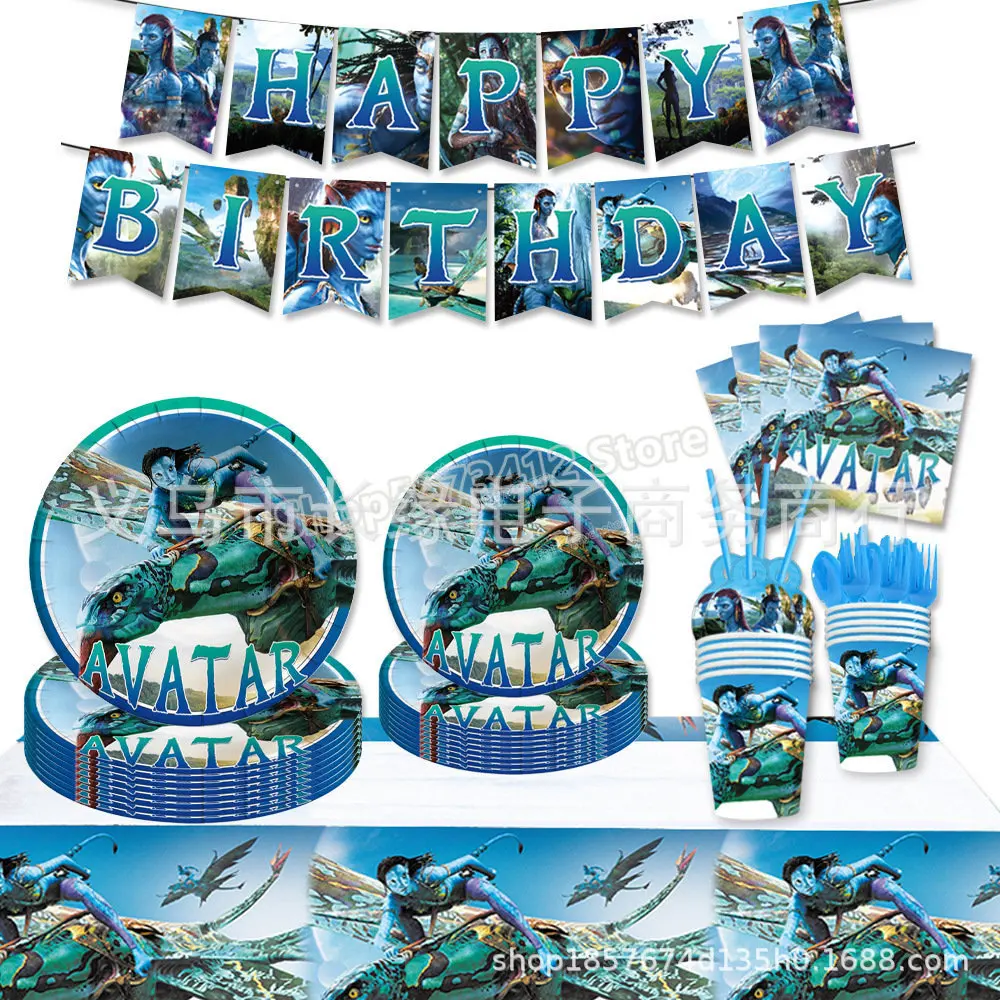 NEW Movie Avatar The Way of Water Theme Party Supplies Paper Cups Plates Cake Topper Tablecloth Room DIY Decorations Accessories