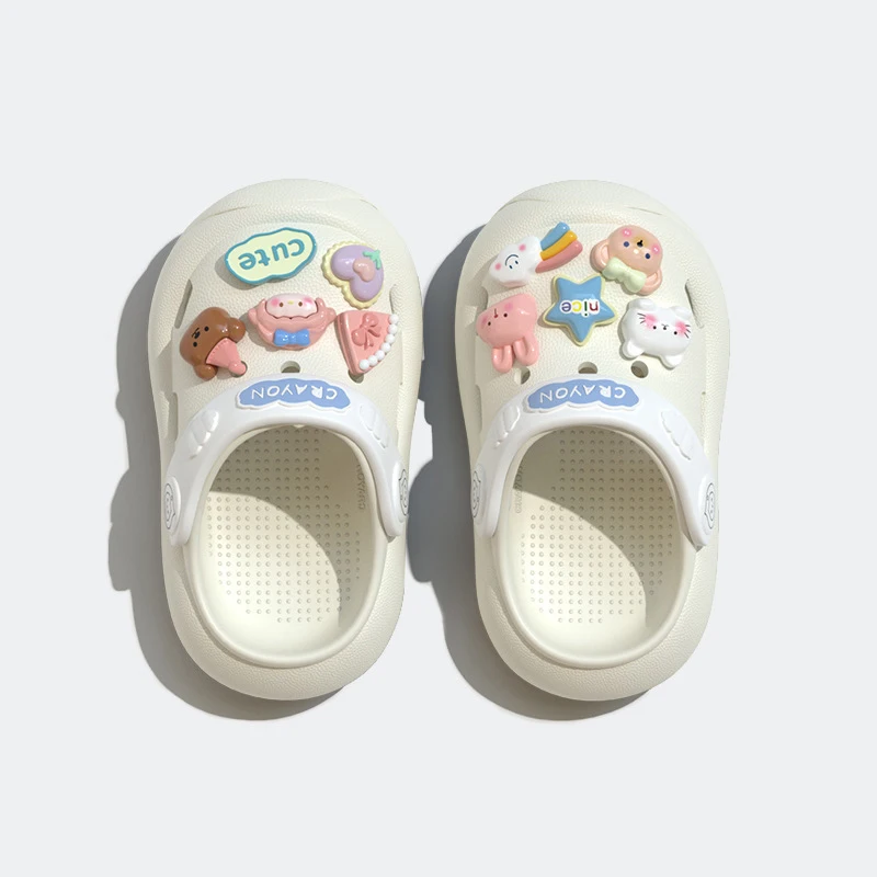 Summer Baby Hole Shoes Slippers Soft Anti-Skid Kids Sandals Cartoon Diy Design Shoes Sandy Beach for Boys Girls Slippers