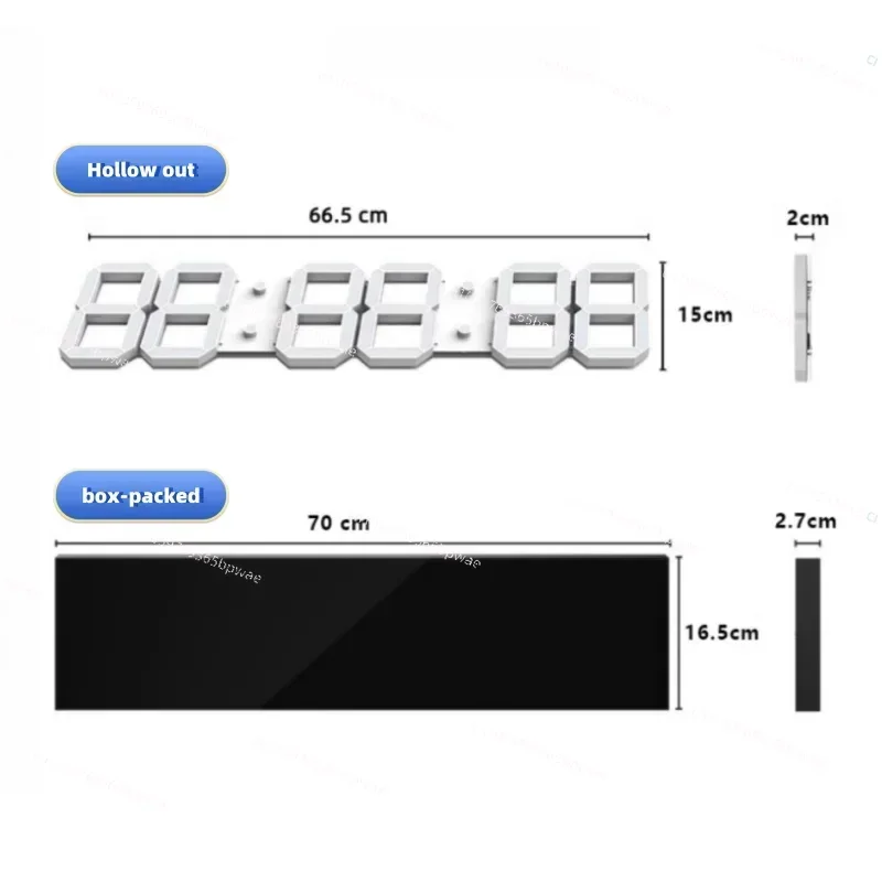Modern Large Digital Wall Clock Calendar Temperature Timer Alarm for Living Room Decor