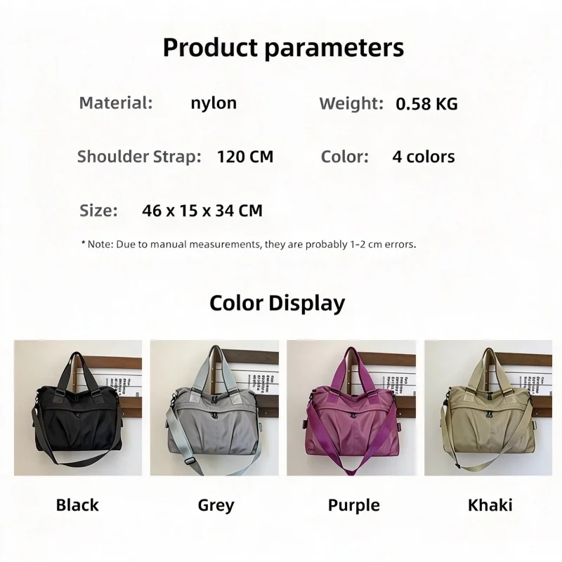 Women Nylon Large Capacity Waterproof Handbag Crossbody Shoulder Bag With Adjustable Strap Versatile For Daily Vacation Trip