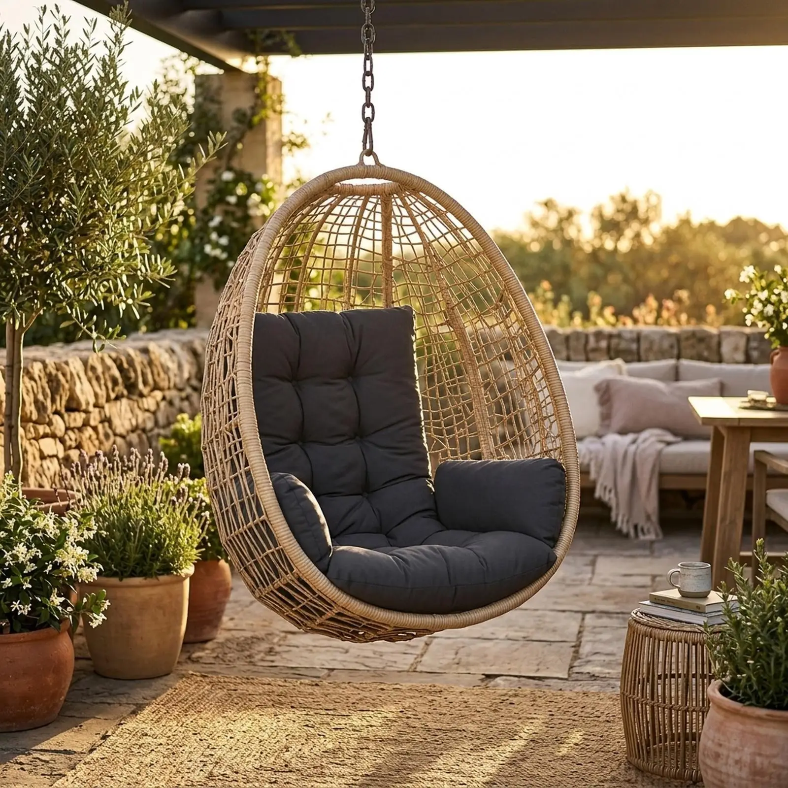 Garden Hammock Swing Chair Cushion Ergonomic Pad for Outdoor Furniture Balcony Patio Relaxation