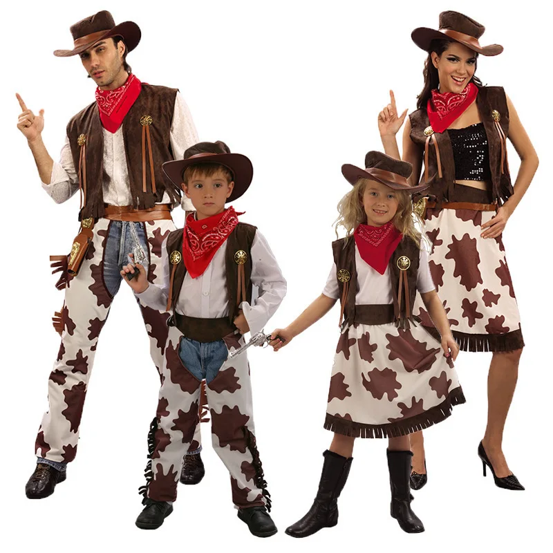 

loween Cosplay Western Cowboy Sle Clothes ex Adult Children Par Performance Outfits School Campus Theme Events