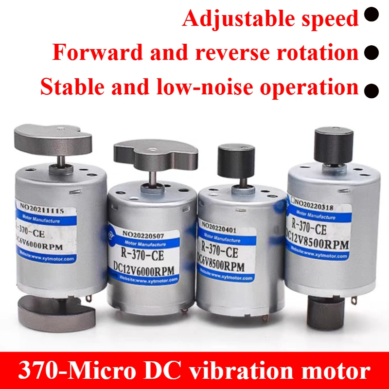 1pcs RF-370 진동 블록이있는 고속 12v 370 DC 전기 모터 고품질 마이크로 카본 Brushmicro DC 모터