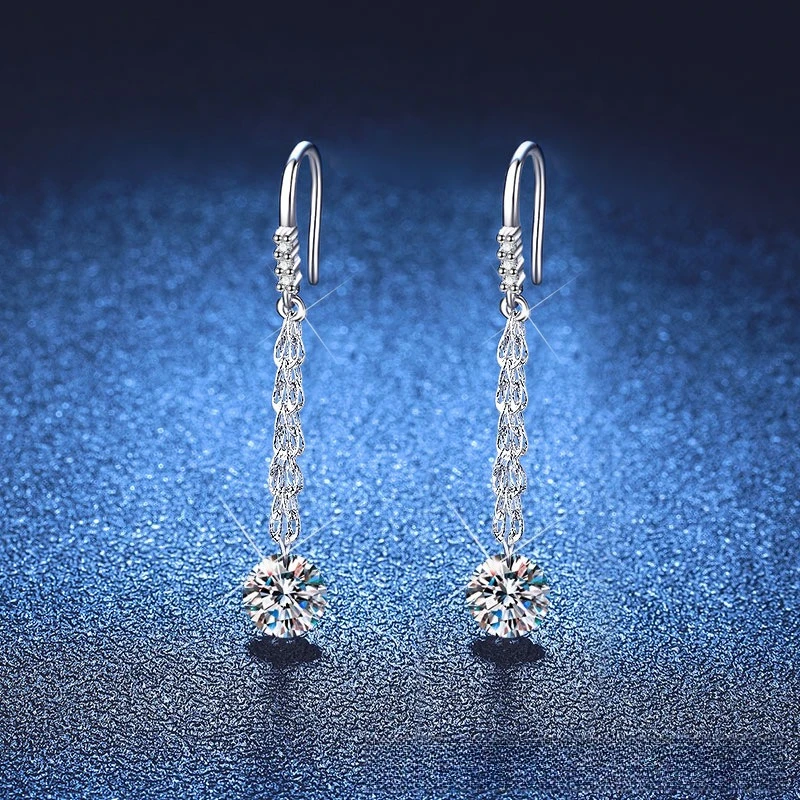 Mo Sangshi Platinum PT950 18K Gold Earrings ChineseStyle China-Chic Phoenix Tail Chain Temperament Advanced Tassel Star Ear Line