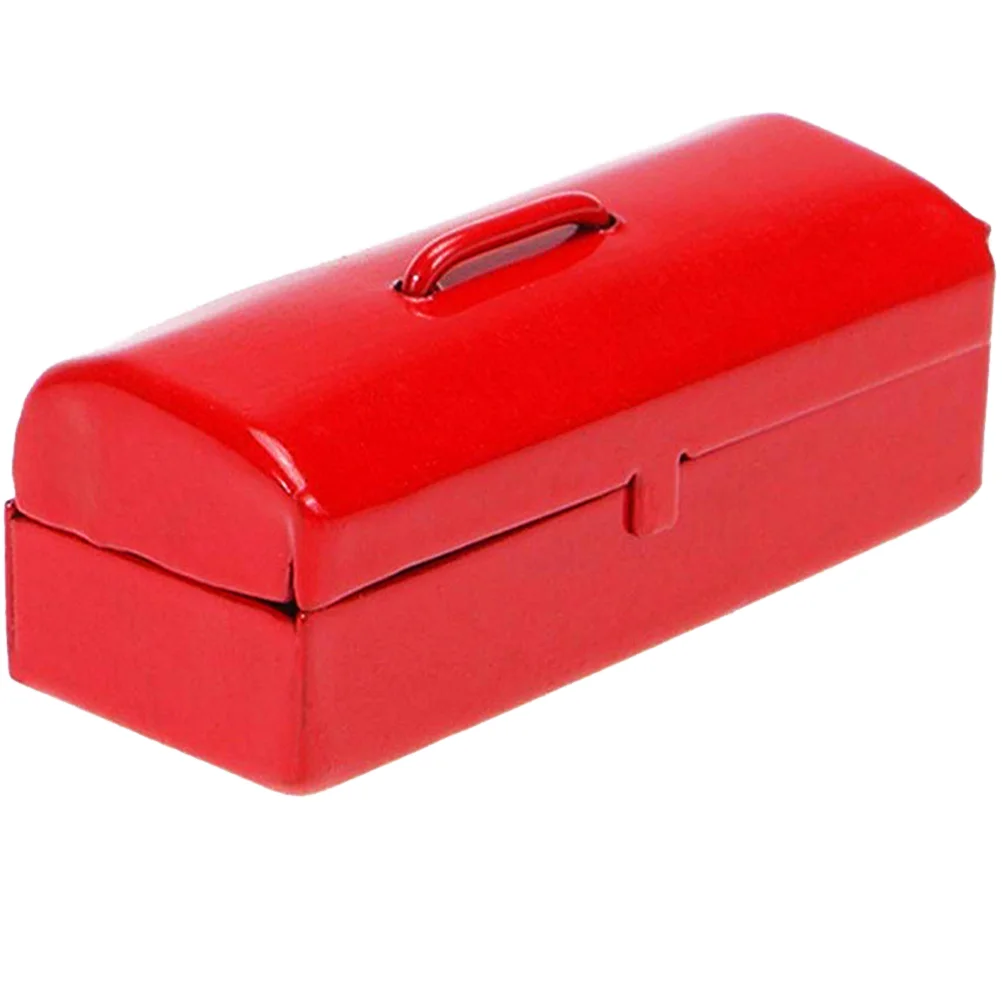 Mini Tin Case Fake Toolbox Small Children Toy House Tiny Decor Room Miniature Toys Iron Childrens