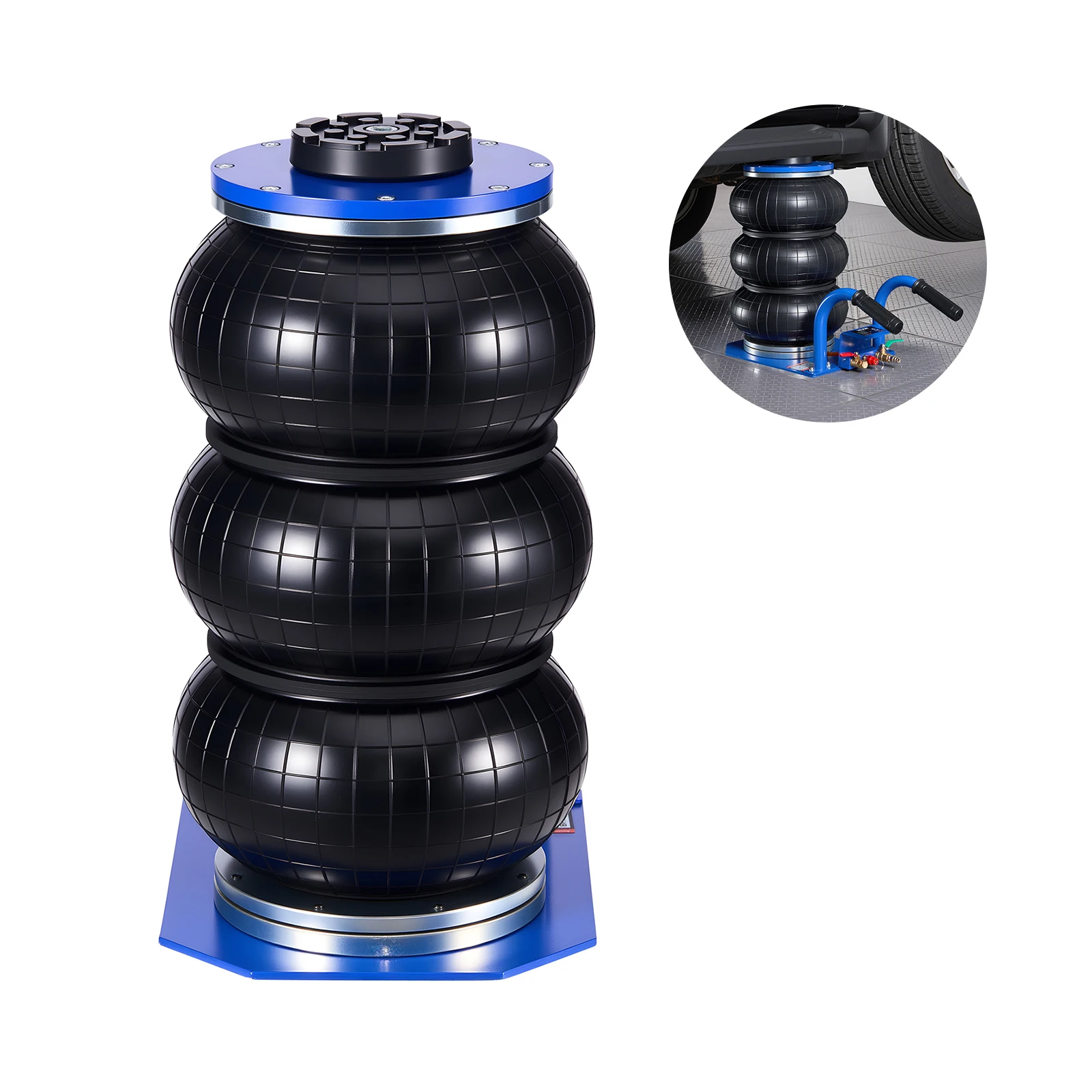 

SucceBuy 3T Air Jack Triple Bag Air Jack Airbag with Six Steel Pipes Pneumatic Jack with Short Handles for Car SUV Pickup Truck
