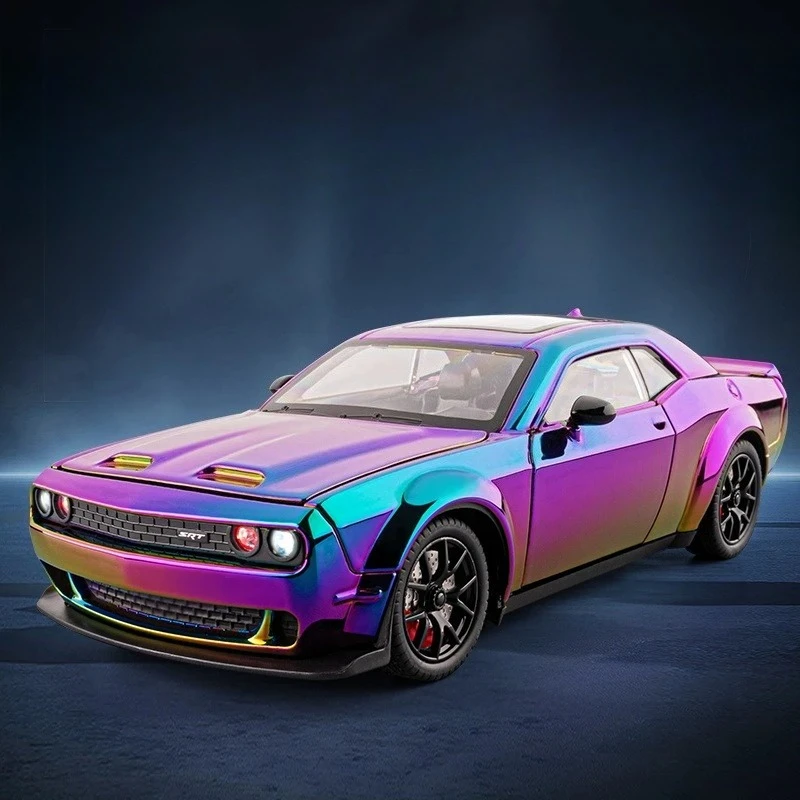 

Electroplated 1：24 Simulation Hellcat SRT Alloy Muscle Car Model Sound Light Children Boy Metal Toy Vehicle Miniature
