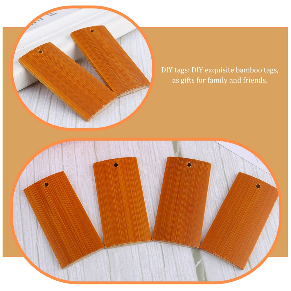 

25 Pcs Keychain Pendants Durable DIY Tags Rectangle Shape Gift Car Key Bag Decor Sewing Bamboo Key Chain Pendant Crafts