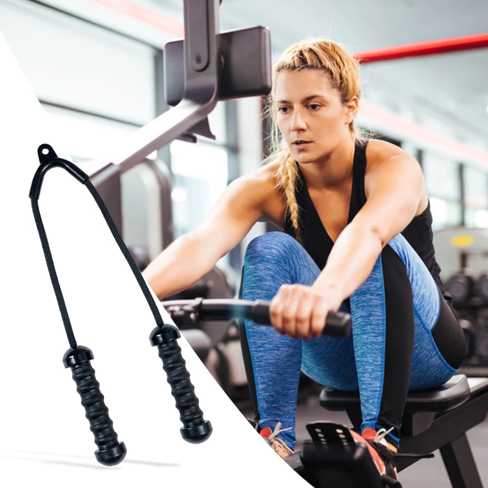

Tricep Rope with Handles LAT Pull Down Bar Ergonomic Triceps Rope Cable Attachment Non Slip Tricep Pull Down Rope for Home Gym