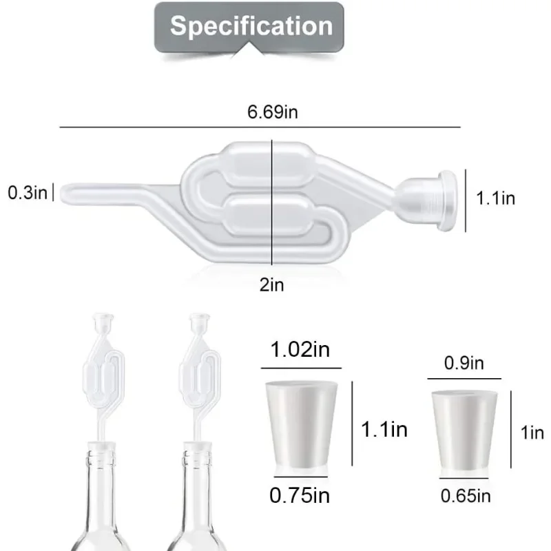 S-ShapeTwin Bubble Airlock for Wine Making Airlock for Wine Fermenting, Brewing, Beer, Wine, Sauerkraut Fermentation