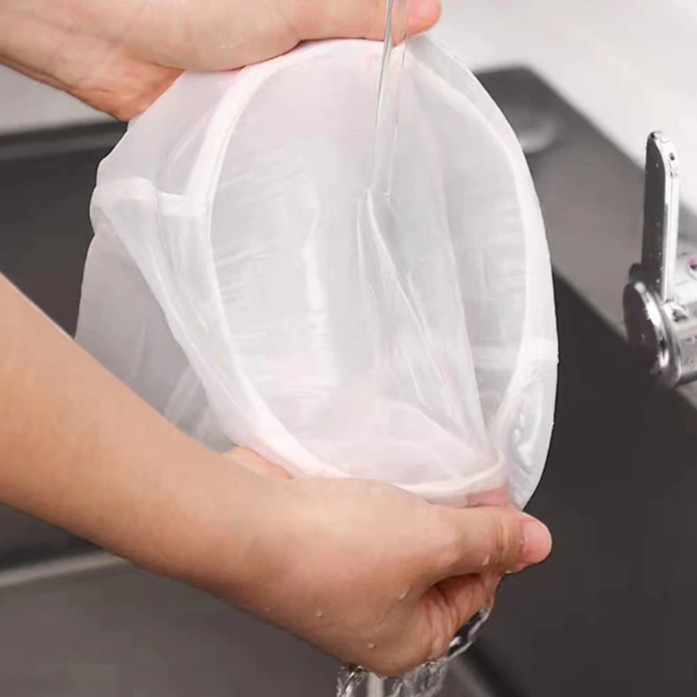 Nylon Filter Bags Bowl Type Reusable Drawstring Filter Bag Easy to Clean Anti-blocking Filtration