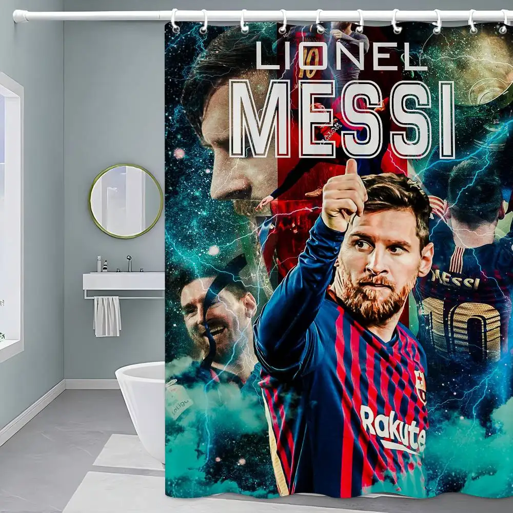 

Football Star L-Lionel M-Messis Простая занавеска для душа Занавеска для душа в ванной комнате Легко чистится и скраб Полиэстер Свет непрозрачный