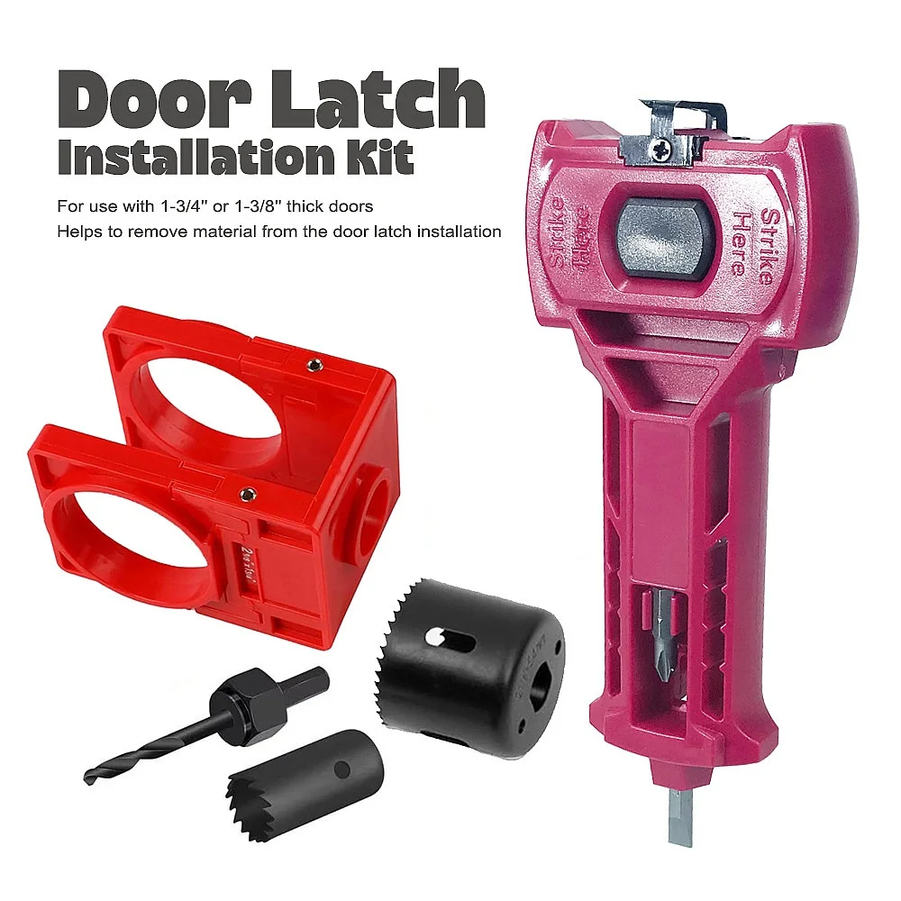 Ball Lock Door Jig Kit Latch Mortise Tool Set 4 Colors Woodworking Hole Saw