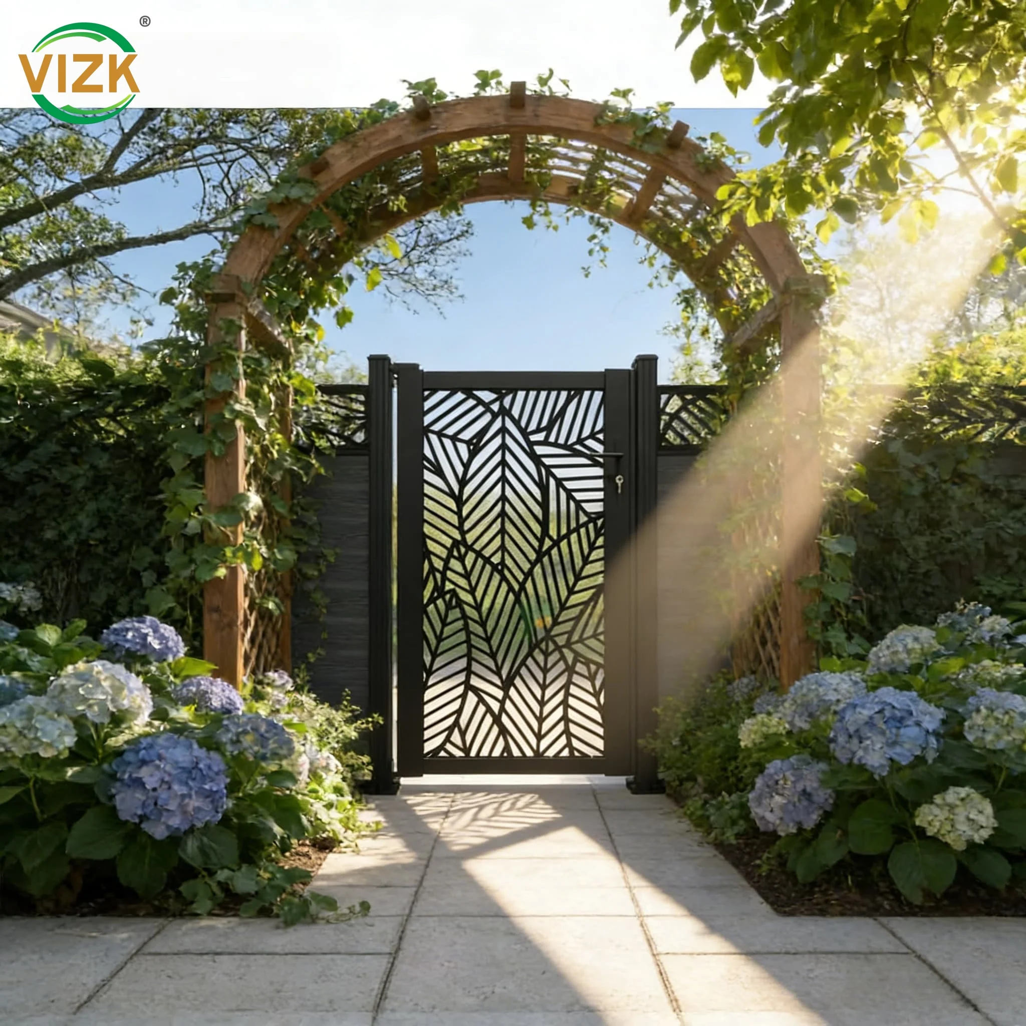 Aluminum Swing Driveway Gate With Double Leaf Heavy  Frame for Home or Farm Road Entrance Access