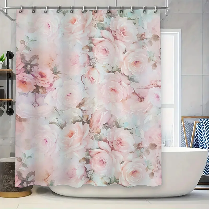 

Яркая фиолетовая лавандовально-синяя акварельная занавеска для душа для декора ванной комнаты, пластиковая ткань с принтом, водонепроницаемый коврик для ванной, размер чехла