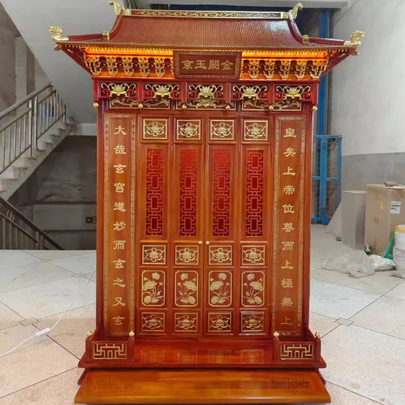 niche for Taiwan household use God of Wealth Guanyin supply cabinet shrine rosewood single eaves roof Buddhist niche