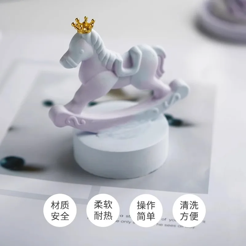 Horse Shaped silicone mold Aromatherapy Wax Silicone Mould For Car Pendant Decoration DIY Gypsum Plaster Molds