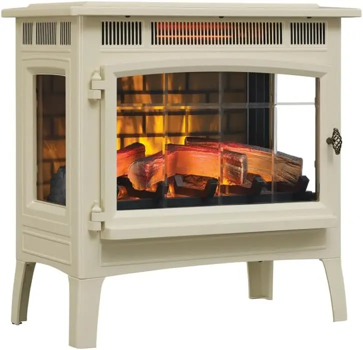 Freestanding Electric Fireplace Stove Heater with 3D Flame Effect