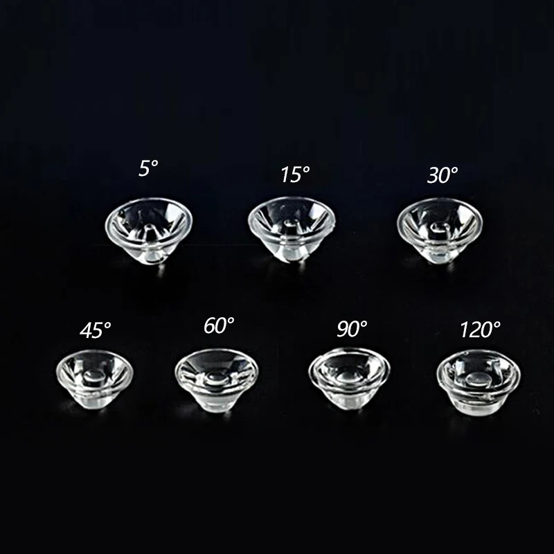 50pcs 20mm 5-120° PMMA High Power LED Lens Clear Flat Optical for 1W 3W 5W LED Flashlight DIY Stage Light Hot Sale