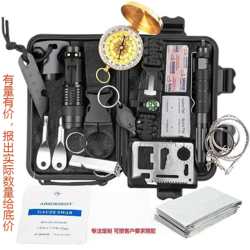 Perfect 18-In-1 Emergency Equipment Tool, Combo, Black, with Flashlight
